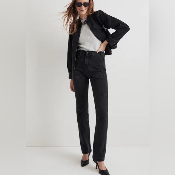 MADEWELL Denim The Tall ‘90s Straight Cargo Jean High Rise Camplin Wash Size 27 - Picture 1 of 14